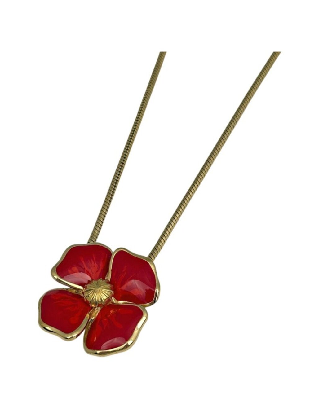 Dior Necklace Flower Motif Gold Plated